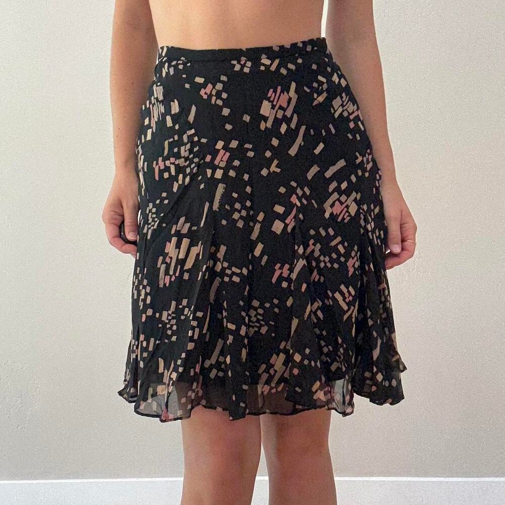 Black and pink vintage 90s mini skirt